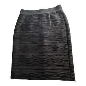 Alfani Skirt Women's Size 10( 32" X 24")‎ Black Below Knee 1/4 Zip Back Straight